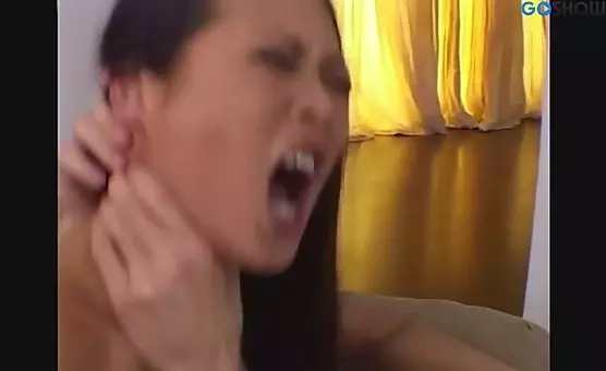 Asian Slut Gets Double Penetrated by Hairy Studs