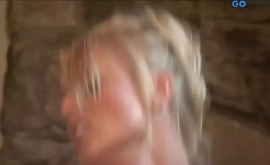 Blonde Couple Erupts in Orgasm at the Fireplace